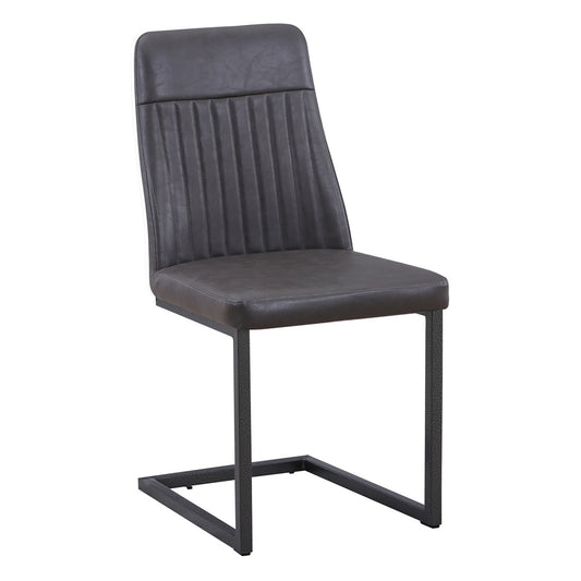 Urban Elegance Vintage Grey Leather Dining Chair (pack of two)